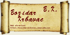 Božidar Krbavac vizit kartica